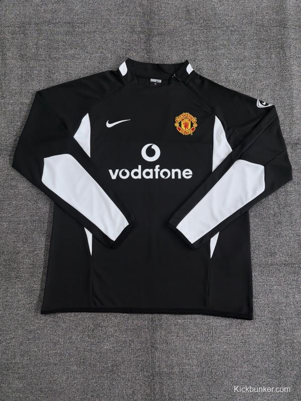 Retro 02/03 Manchester United Black Half Zipper Jacket