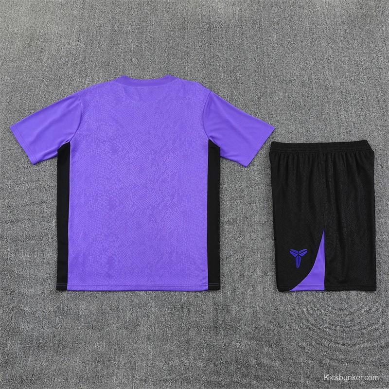 25/26 Barcelona Purple Joint Edition with XS Short Sleeve+Soccer Shorts