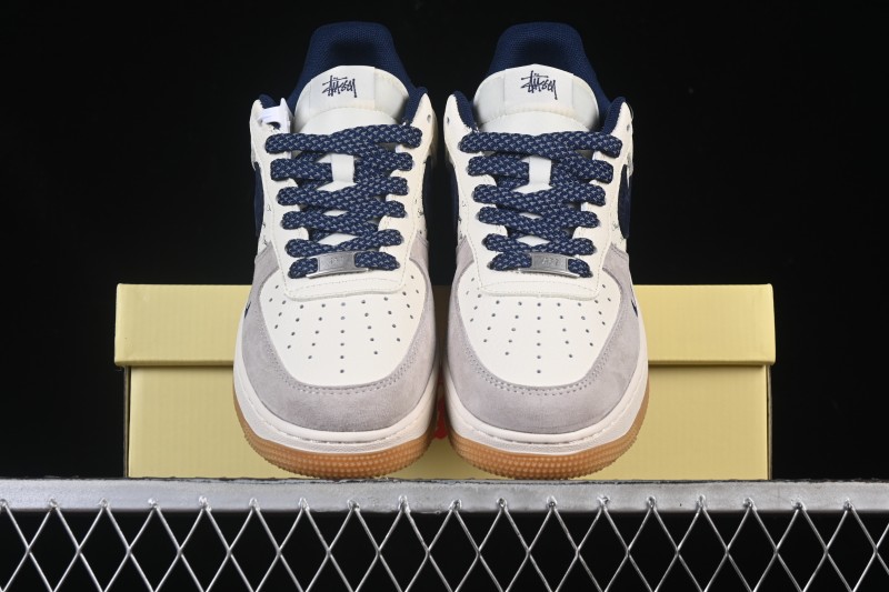 Nike Air Force 1 '07 Low Stussy Collaboration Casual Sneakers with Full-Length Air Cushion - JS8028-016