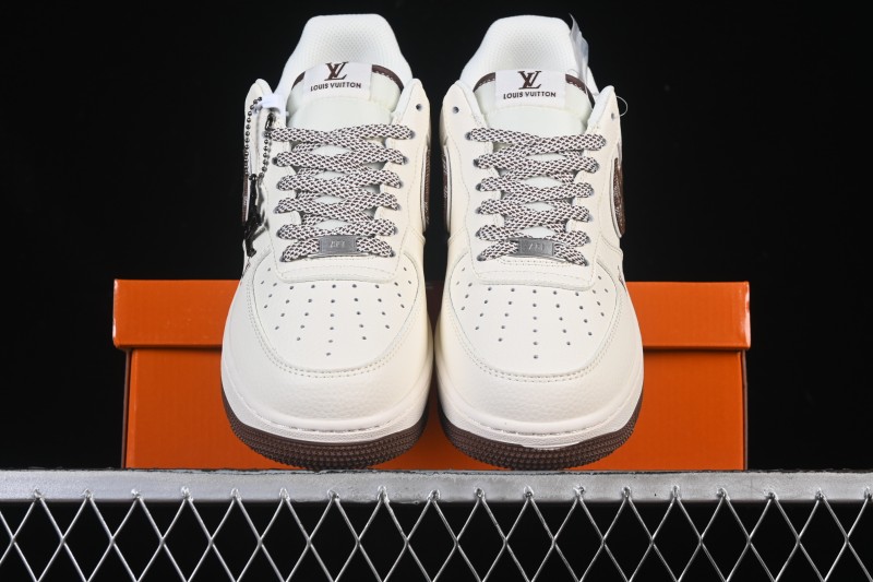 Nike Air Force 1 '07 Low LV Collaboration Denim Brown Swoosh Low-Top Casual Skateboarding Shoes - SM6668-109