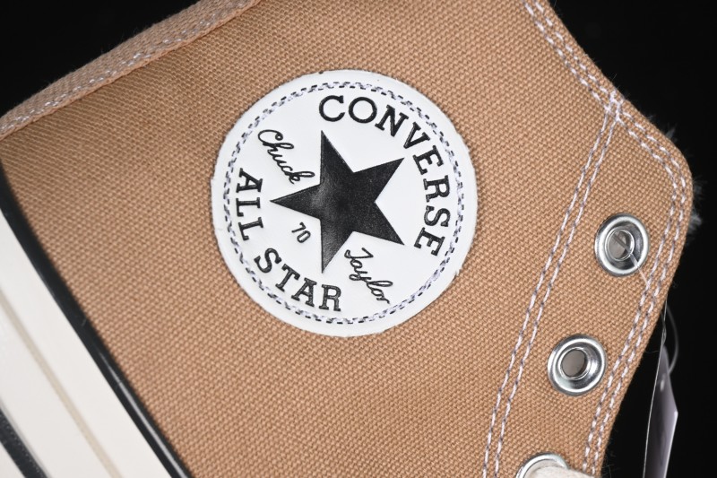 Converse 1970s Hi-Top Casual Canvas Sneakers with Fleece Lining in Khaki - 168504C