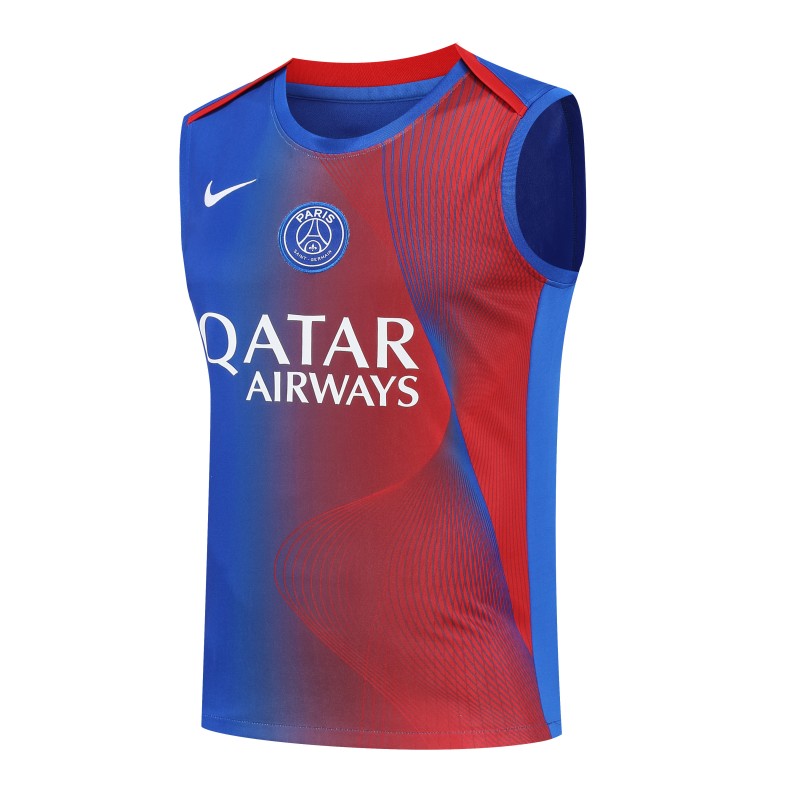 25/26 PSG Red/Blue Vest Jersey+Shorts