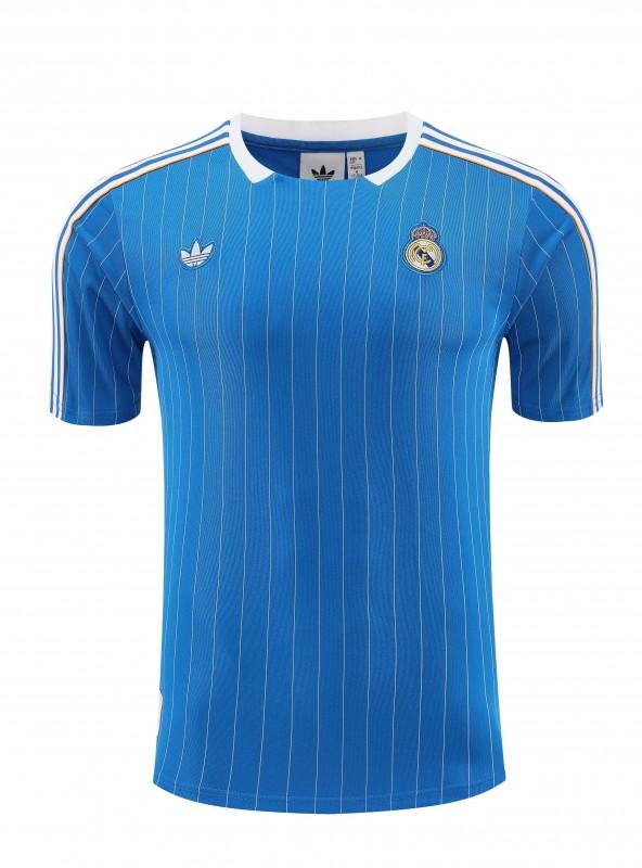 25/26 Real Madrid Adidas Original Blue Short Sleeve Jersey+Shorts
