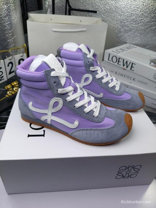 LOEWE High-Top German Training Sneakers Retro Casual White Shoes - LY00330