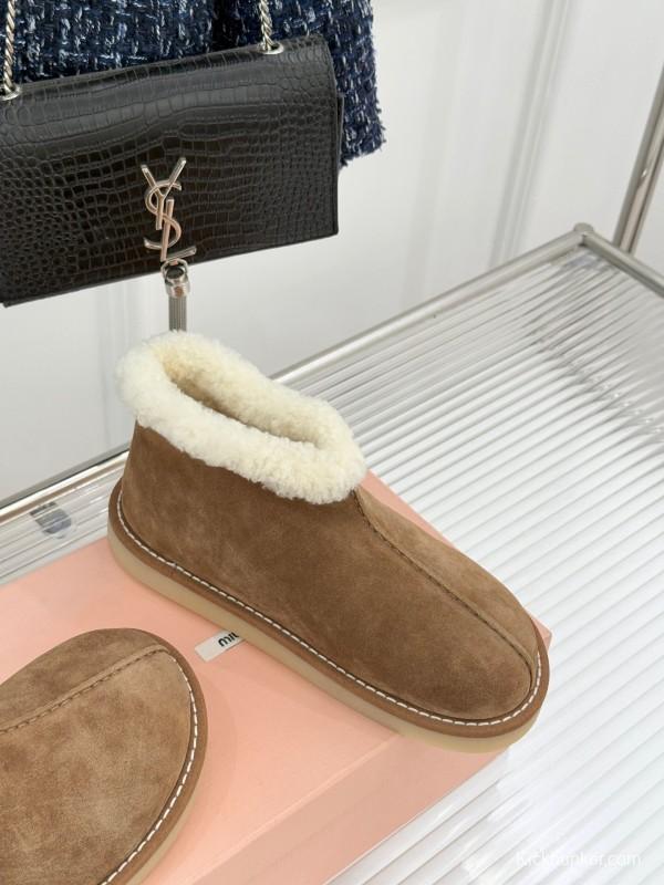 Miu Miu Retro Shearling Platform Snow Boots - KFY00300
