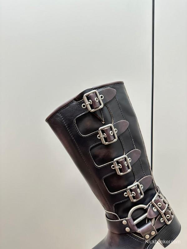 Miu Miu Fall/Winter 2025 Limited Edition Punk Style Martin Boots - LY00500