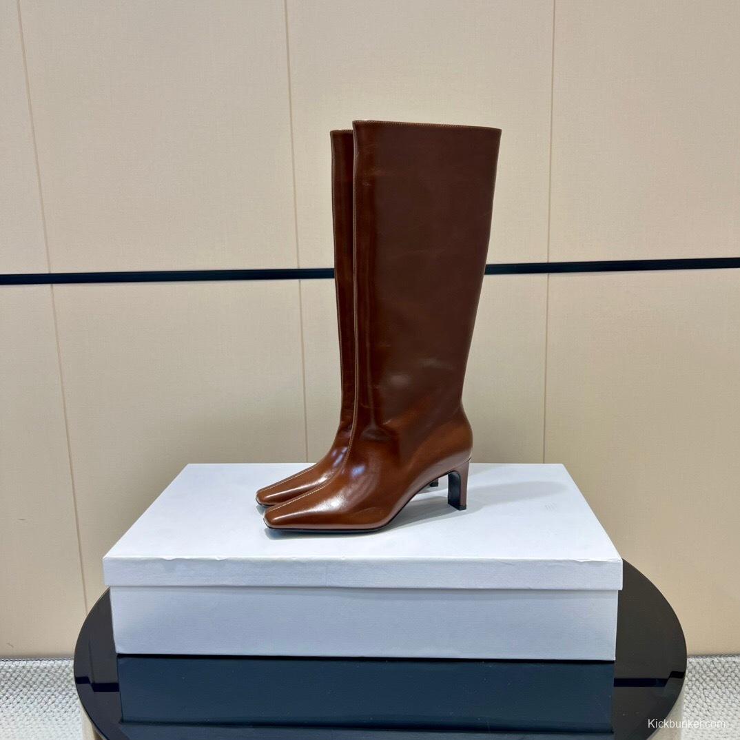 Khaite 2025 SS Square Toe Slip-On High Boots - KFY00490