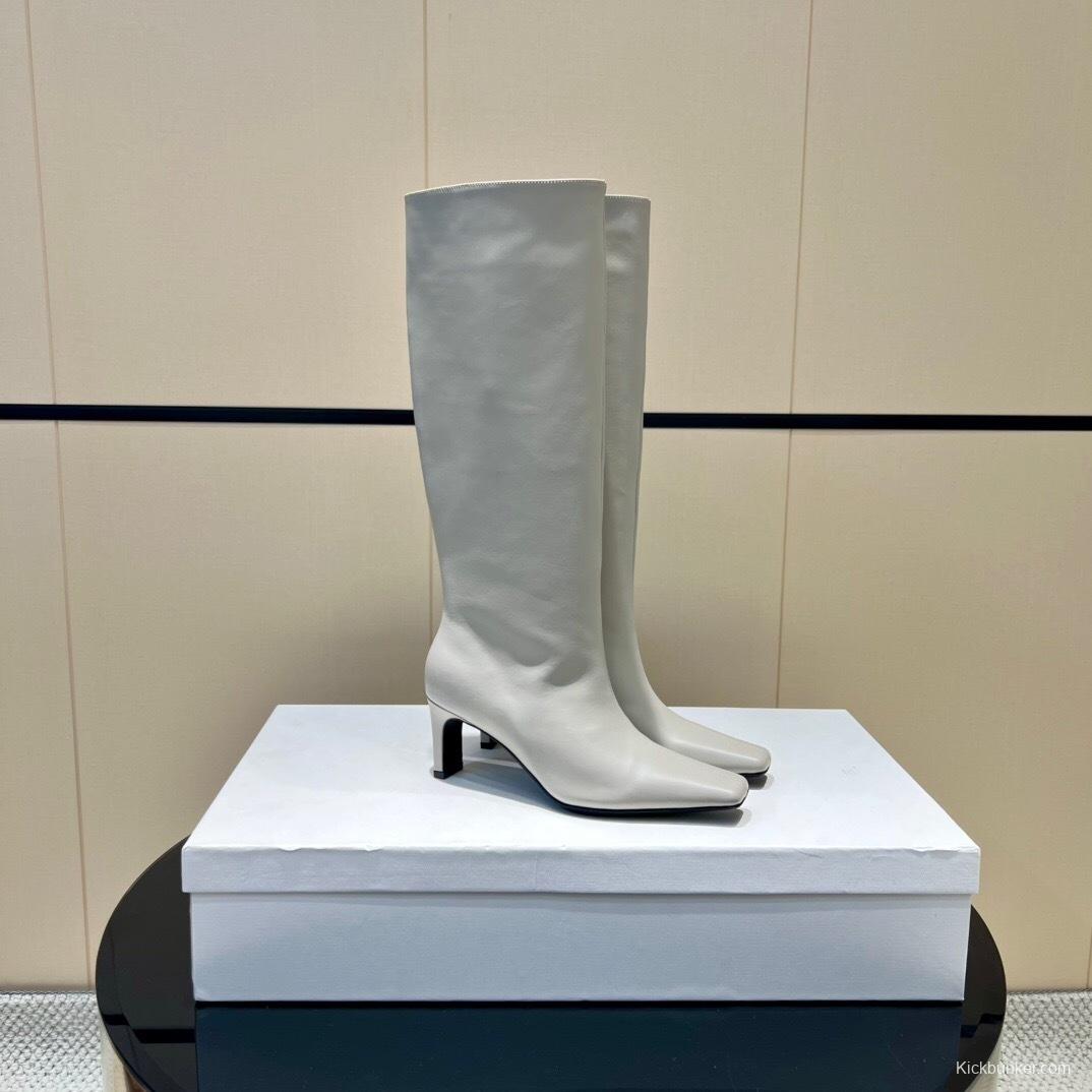 Khaite 2025 SS Square Toe Slip-On High Boots - KFY00490