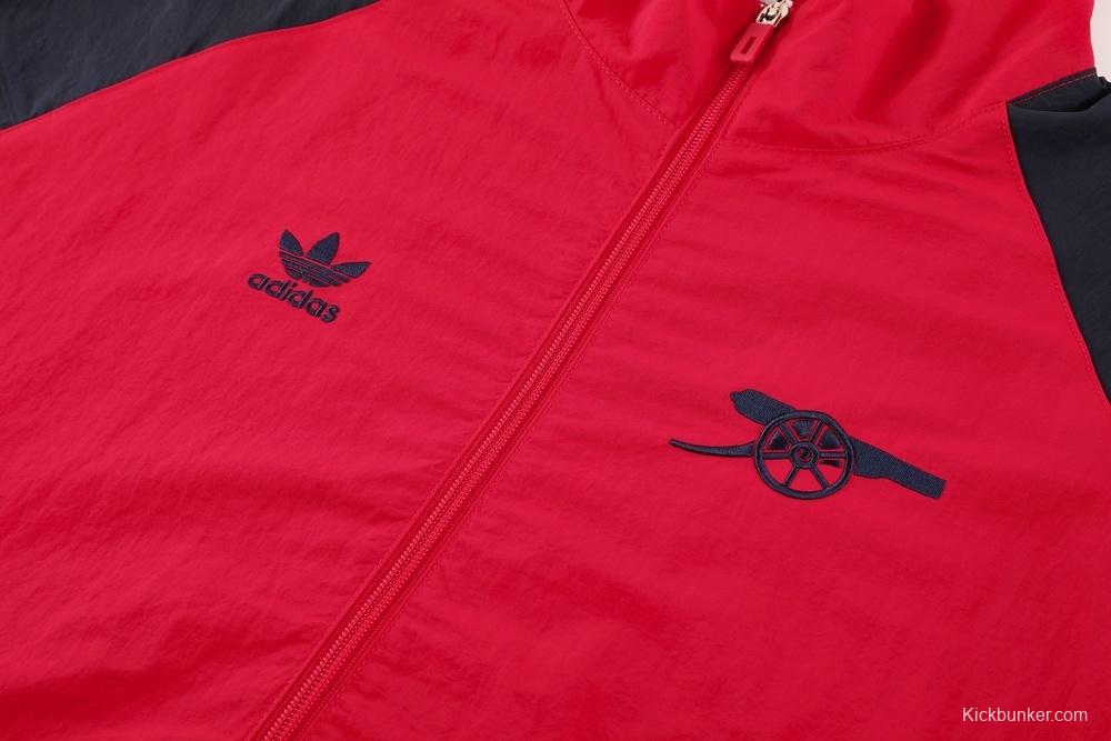 25/26 Arsenal Red Half Zipper Jacket+Long Pants S-3XL