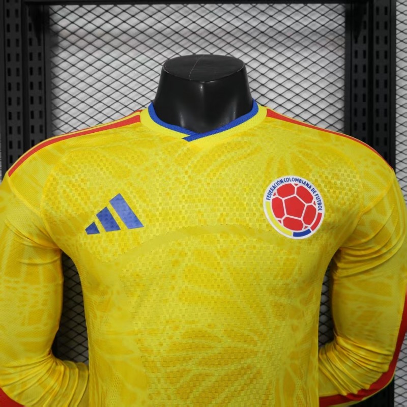 Player Version 2026 Colombia Home Long Sleeve Jersey