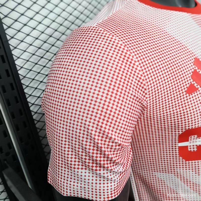 2025 Player Version  Canada Away White with Red Halftone Gradient Pattern World Cup Commemorative Jersey