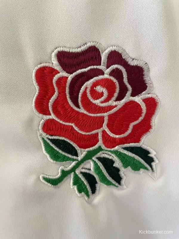 2025 England White with Diagonal Stripe Pattern Home Jersey