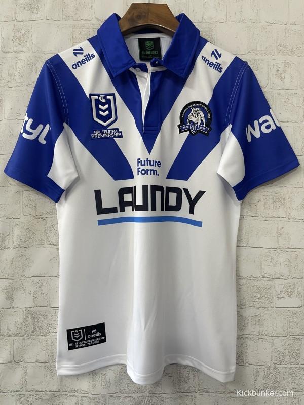 25/26 Canterbury-Bankstown Bulldogs White with Blue V-Pattern Jersey