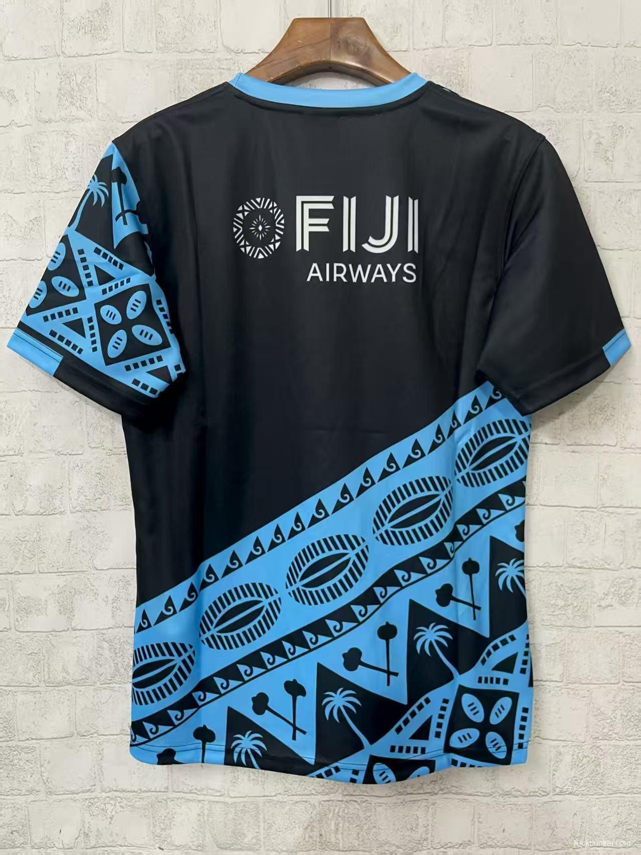 2026 Fiji Black with Pacific Island Art Jersey