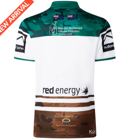 25/26 Newcastle Knights White with Green and Brown Camouflage Jersey