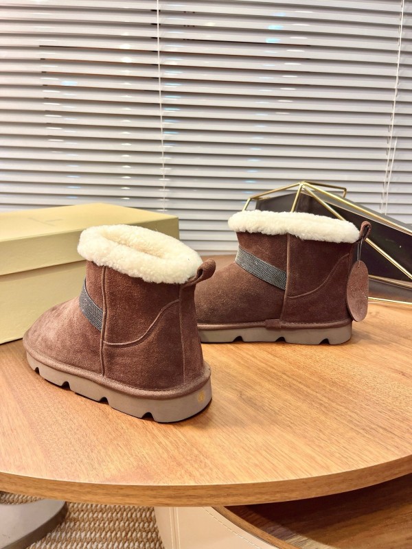 Brunello Cucinelli Winter New Snow Boots Sheepskin Bun Boots - AS00350