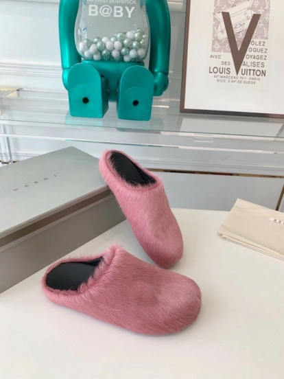 Marni 2025/SS Mule Shoes with Pony Hair - LY00