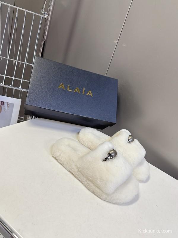 ALAÏA Fall/Winter 2025 Latest Fur Slippers - KFY00230