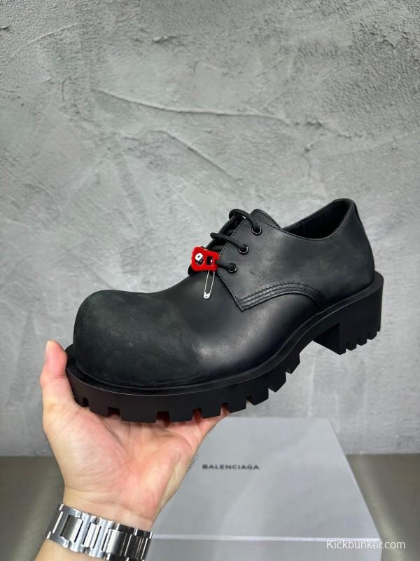 Adidas Derby Shoe, Slightly Asymmetrical Round Toe Lace-Up, Imported Cowhide Leather - AS00460