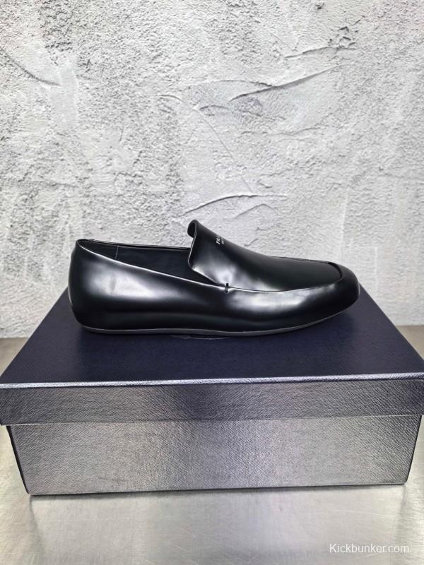Prada Shuffle Monk Loafers Classic Retro Men's Leather Shoes - AS00380