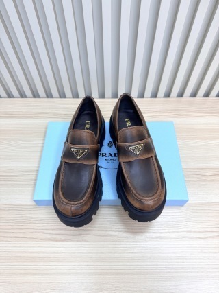 Prada Platform Loafers with Lightweight Anti-Slip Sole - LY00300