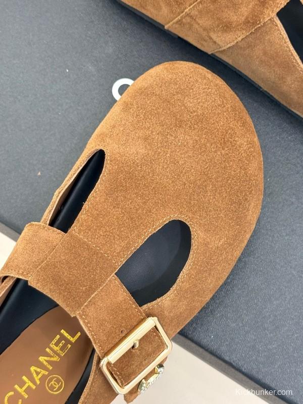 Chanel 2025 SS Minimalist Retro Birkenstock Sandals Half-Drag - KFY00280