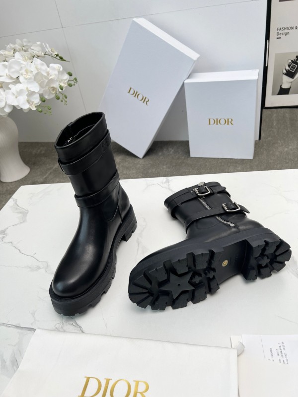 Dior 2025 SS Retro British Style Brogue New Knight Boots - LY00400
