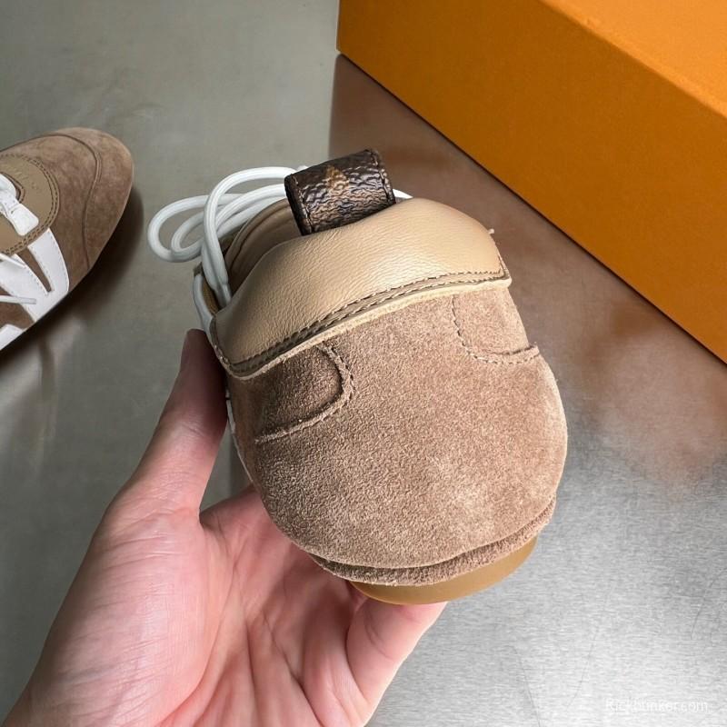 Lv Sneakerina 2025 SS Ballet Round Toe Lace-Up Low Top Lifestyle Casual Shoes - YC