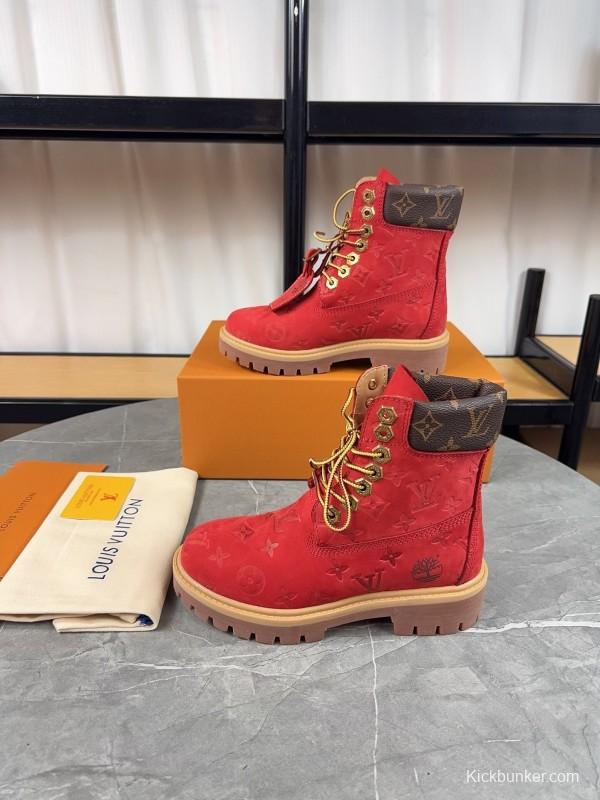Timberland x LV Monogram Ankle Boots Waterproof Suede Leather - LY00380