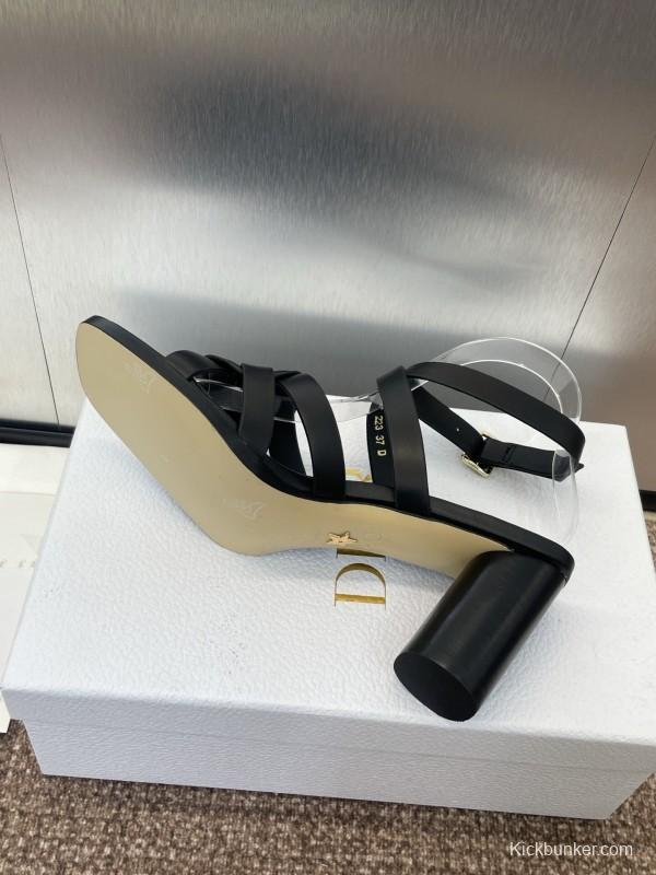 Dior D-Club Jelly Color Hollow Layered Cross Strap High Heel Women's Shoes - KFY00290