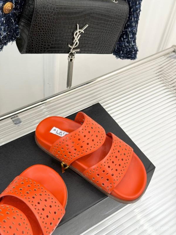 Alaia Spring Summer 2025 Laser-Cut Openwork Casual Sandals - KFY00260