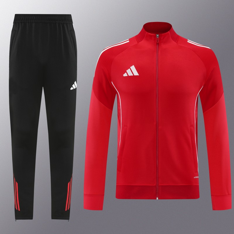 2025 Adidas Red Full Zipper Jacket+Long Pants