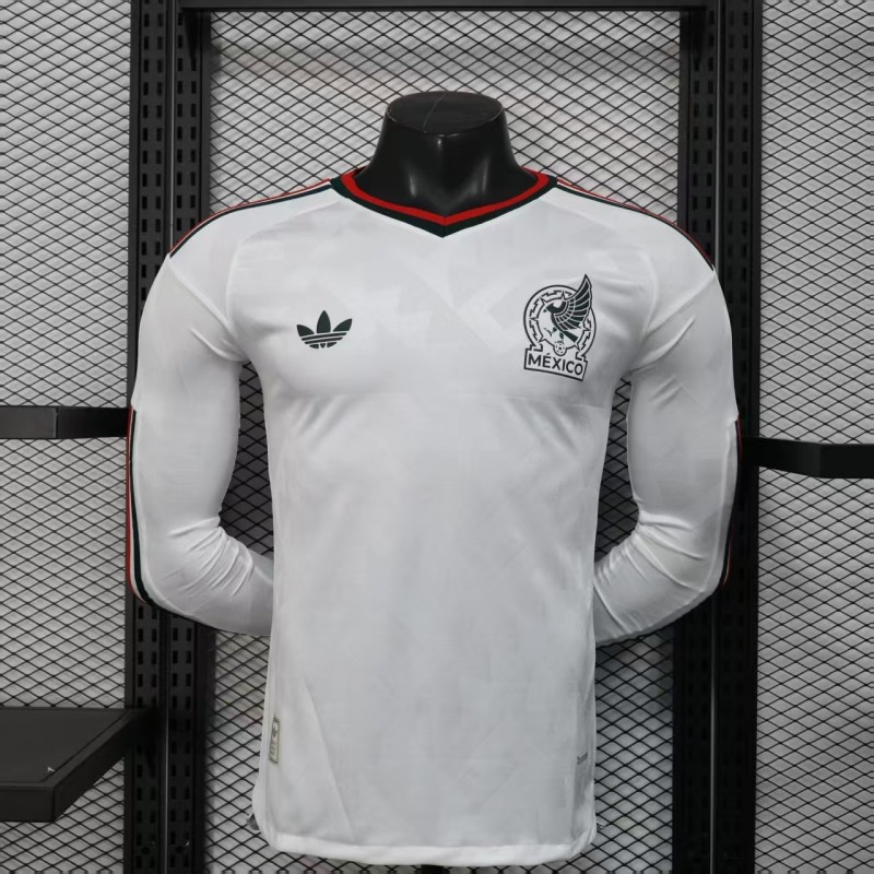 Player Version 2026 Mexico Away White Long Sleeve Jersey