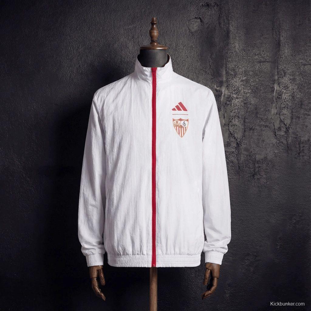 2026 Sevilla FC Red And White Reversible Full Zipper Jacket