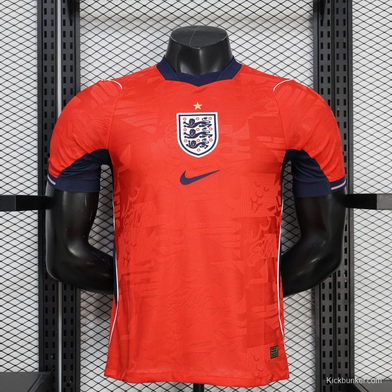 2026 Player Version England Red with Abstract Graphic Pattern Jersey