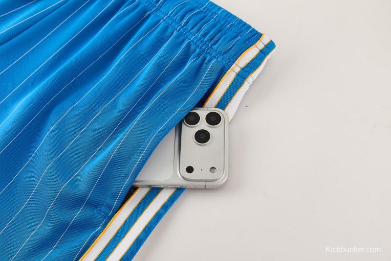 26/27 Real Madrid  Blue Pinstripe  Short Sleeve+Soccer Shorts