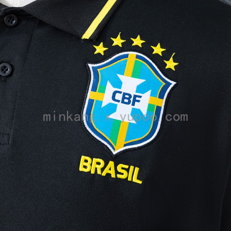 2026 Brazil Polo Black Jersey