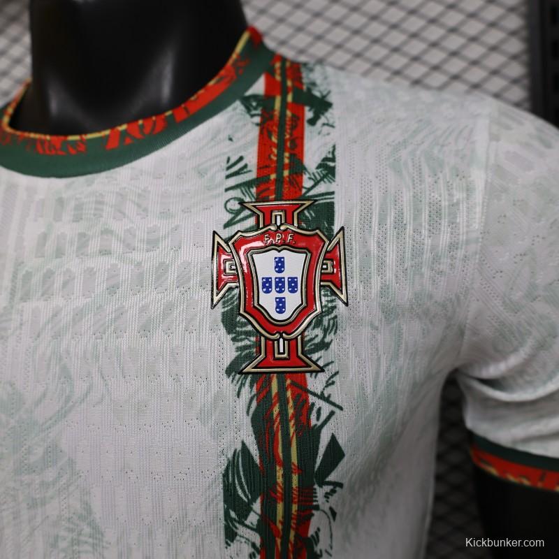 Player Version 2026 Portugal FPF Nike Special Edition White Lion Embossed Heritage Jersey
