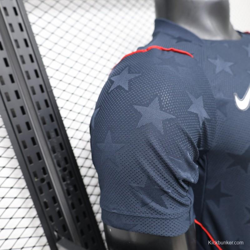 Player Version 2026 USA Navy Blue with All-Over Star Pattern Away Jersey