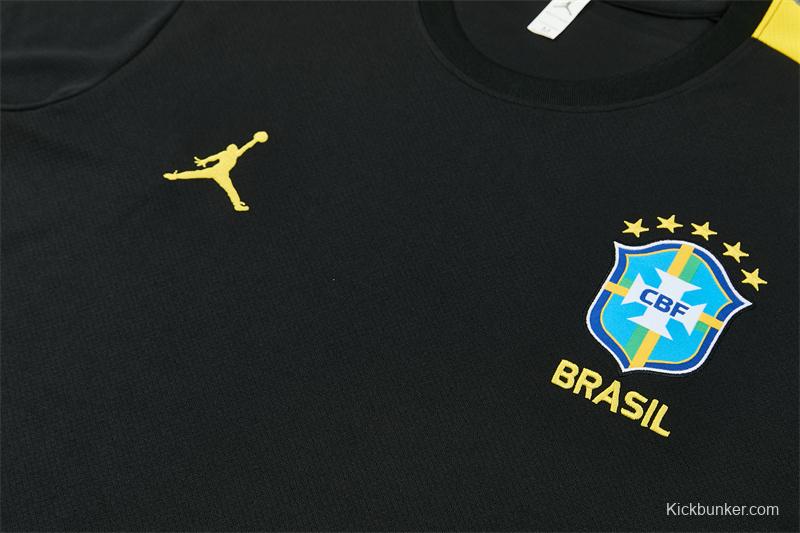 2026 Brazil Black & Yellow Short Sleeve+Soccer Shorts