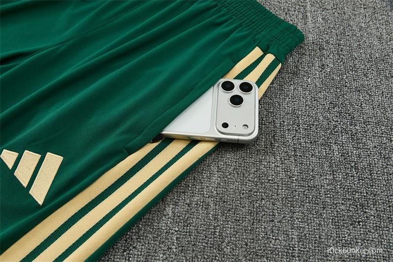 2026 Real Madrid Dark Green Camouflage  Half Zipper Jacket Tracksuit + Long Pants (Adidas)