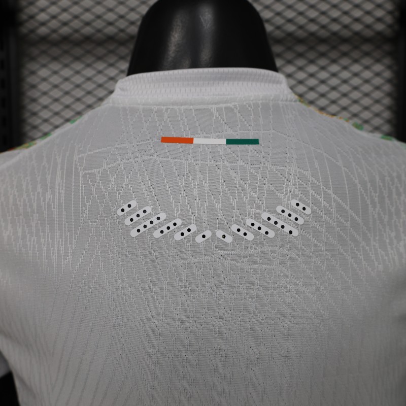 Player Version 2026 Ivory Coast Away White with Tropical Sunflower  Print Jersey
