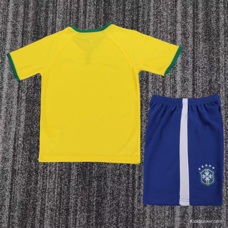Retro 2014 Kids Brazil Home Jersey