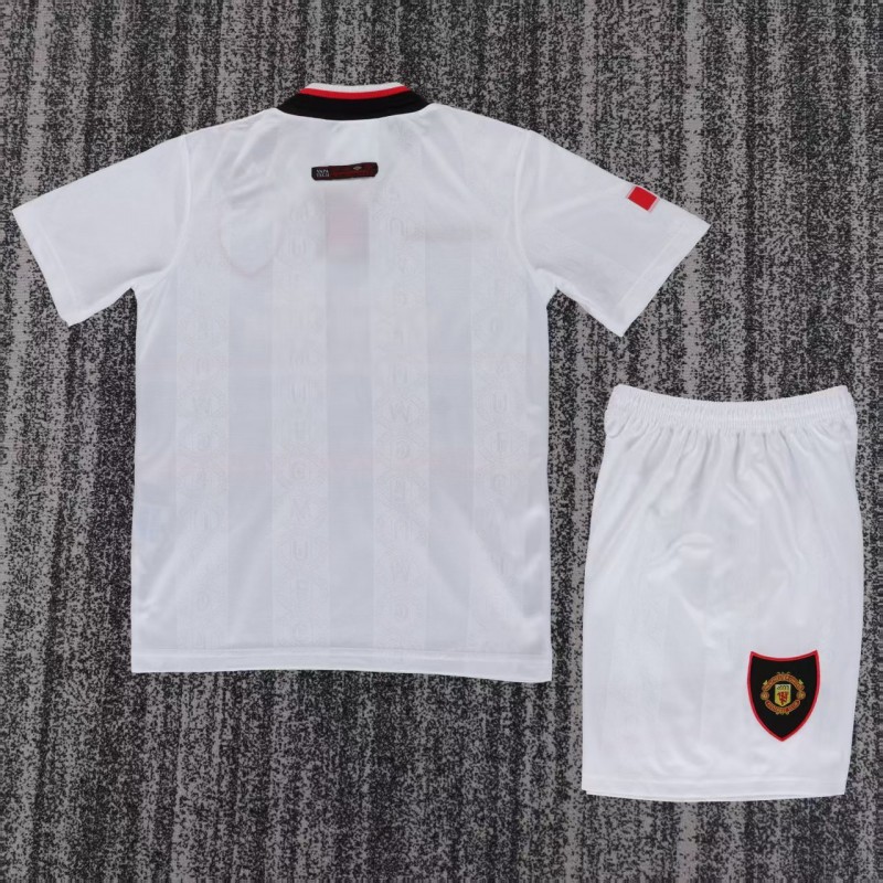 Retro Kids 98/99 Manchester United White Away Jersey