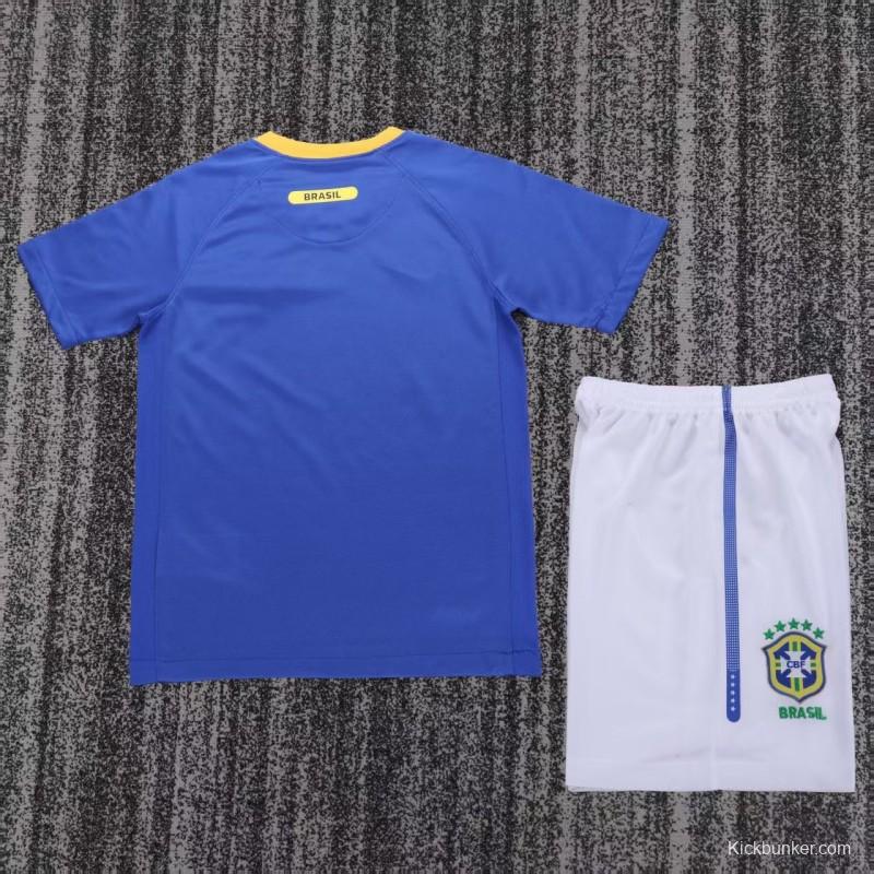 Retro 2010/11 Kids Brazil Blue & White Away Jersey