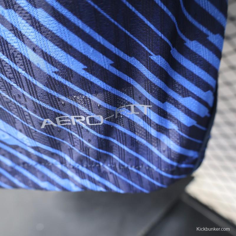 Player Version 2026 France Home Blue with Diagonal Brushstroke Stripe Polo Collar Jersey