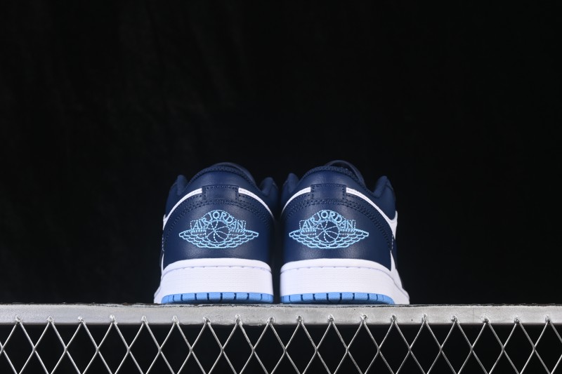 Nike Air Jordan 1 Low Retro Basketball Shoes with Classic White and Blue Colorway - 553558-404