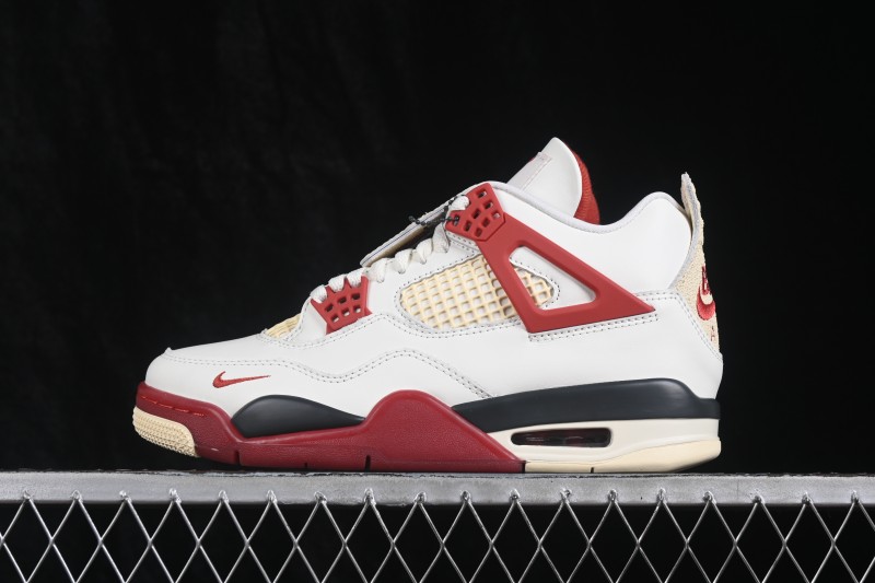 Nike Air Jordan 4 Retro 'Brick After Brick' OG Collaboration Sneakers with Premium Leather and Classic Basketball Design - IQ8055-100