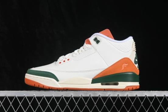 Nike Air Jordan 3 Retro 'Miami' Sneakers with Premium Leather and Bold Colorblocking - IF4491-100