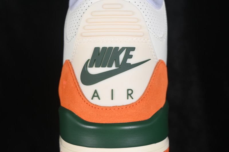 Nike Air Jordan 3 Retro 'Miami' Sneakers with Premium Leather and Bold Colorblocking - IF4491-100